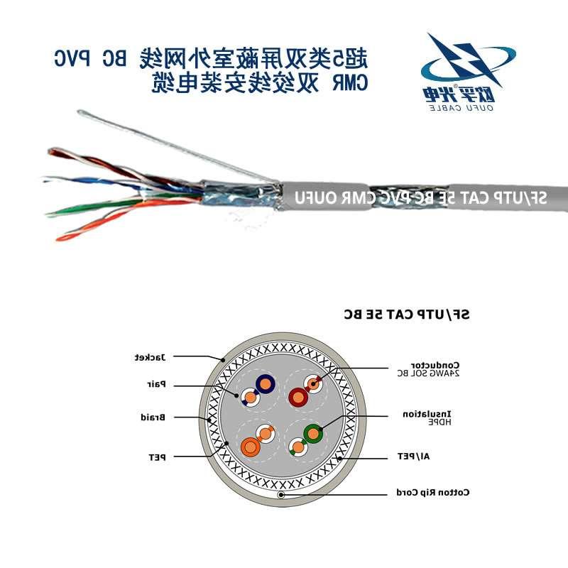 巴音郭楞蒙古自治州SF / UTP CAT 5E BC PVC CMR双绞线安装电缆